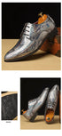 Elegant Patent Leather Derby Shoes for Men – Formal Wedding and Business Office Footwear with Pointed Toe Design, Available in Size 48